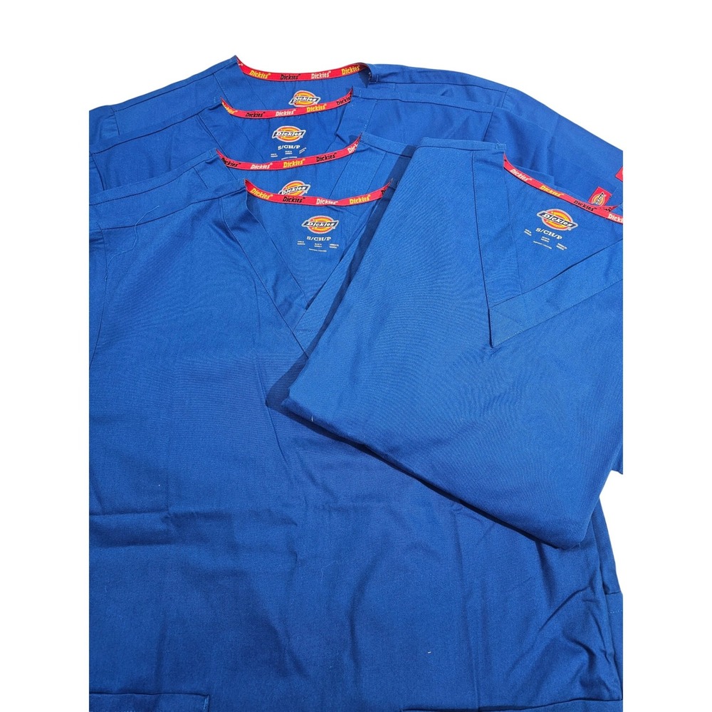 LOT 6 Dickies EDS Signature Scrub Top Women Small WOWZ V-Neck Medical Workwear S